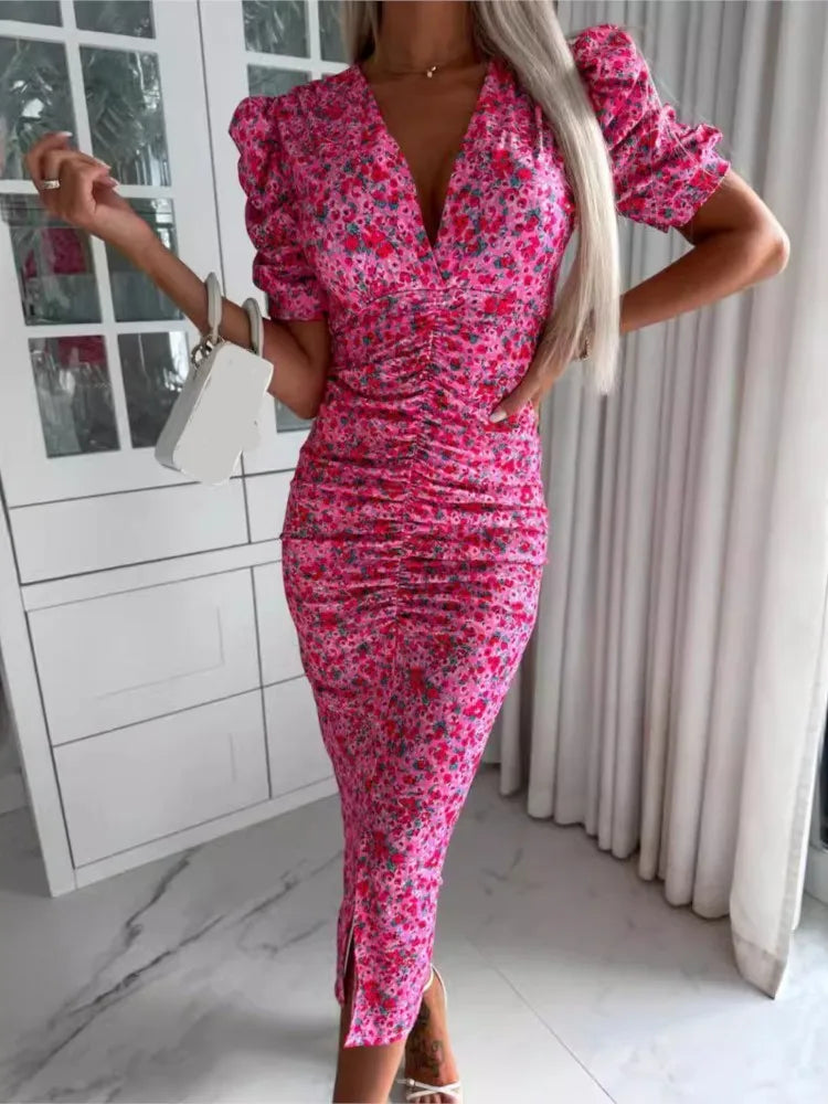 Maya™ | Long V-Neck Dress