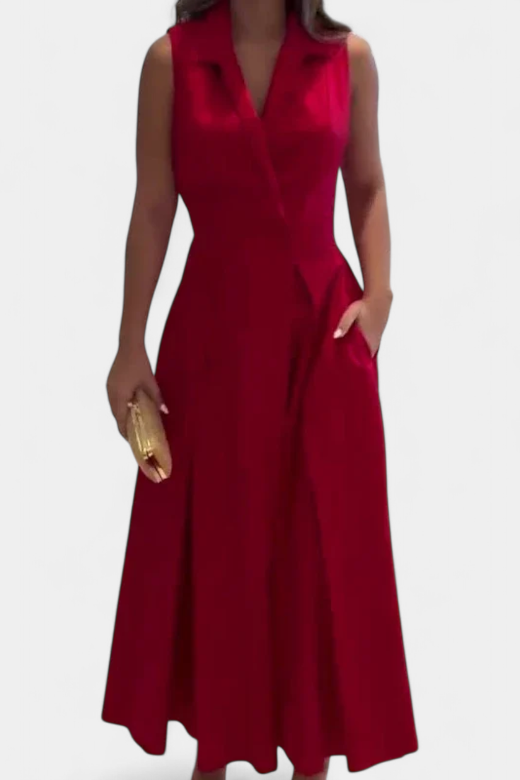 Beverly Blazer Sleeveless A-Line Button Down Dress