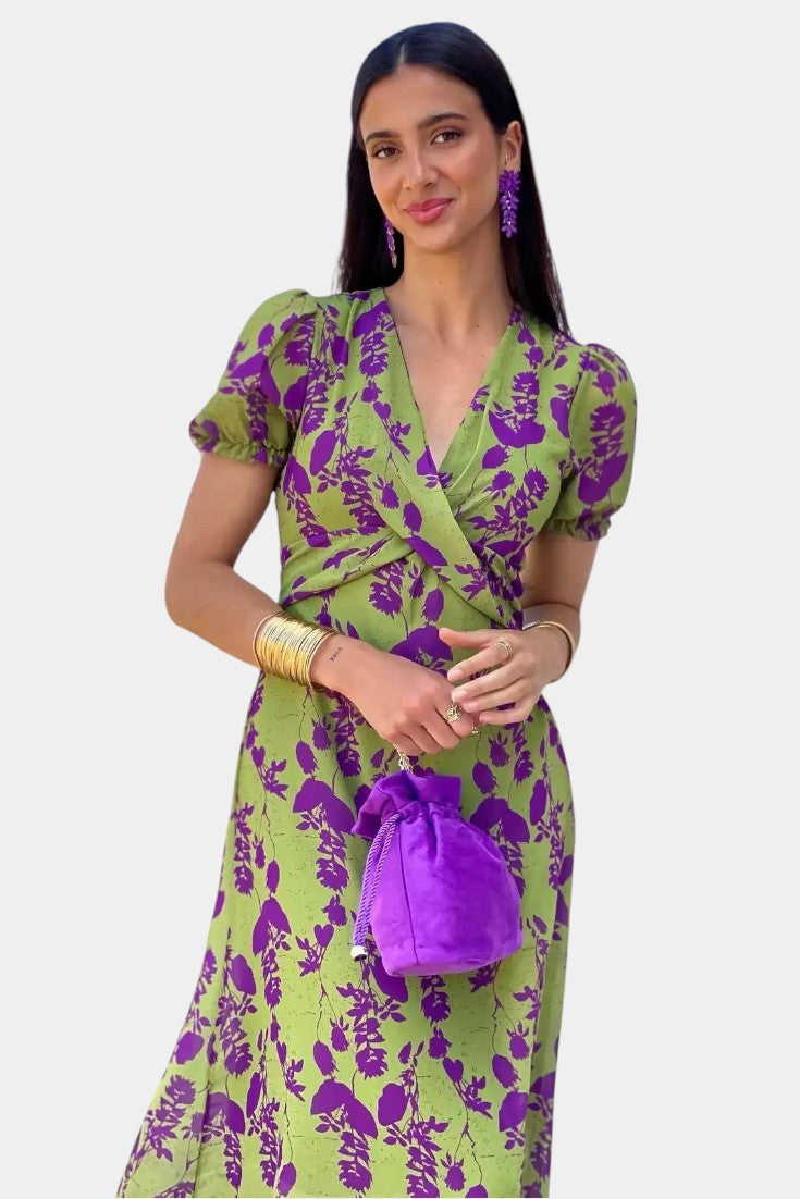 Elara Elegant Floral Dress with Tie Waist