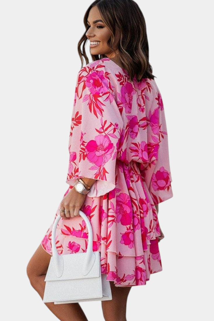 Eliza Floral Dress with Front Knot Detail