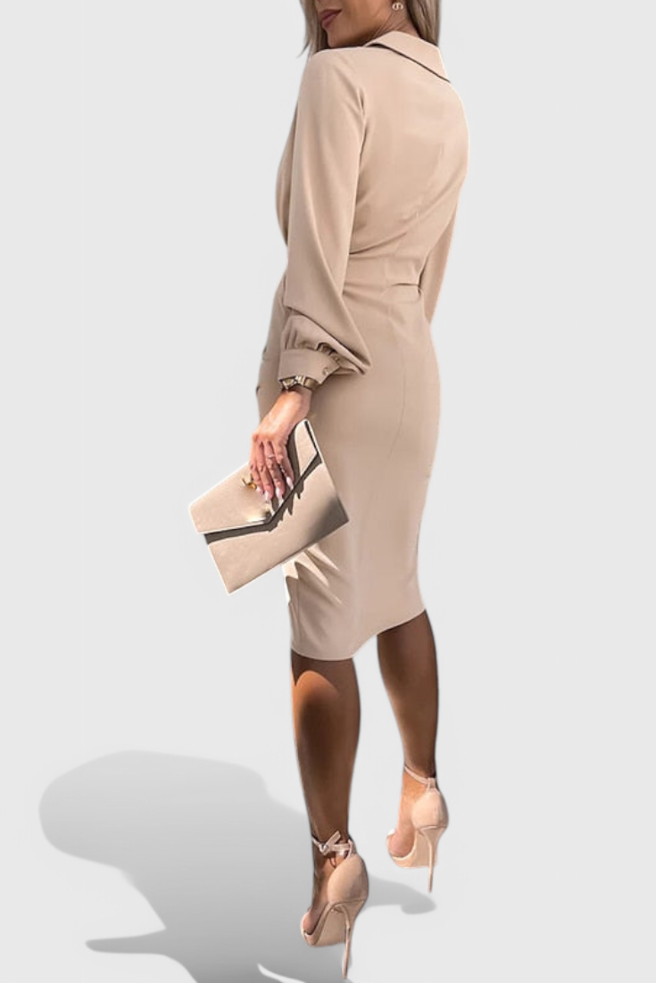 Lillian Midi Dress with Detailed Cutout