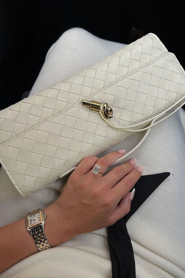 Melanie Clutch with Elegant Gold Knot Detail