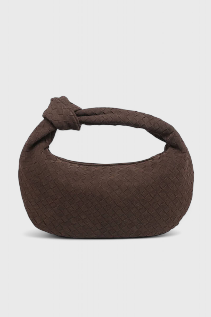 Lilac Medium Woven Bag with Knot Detail