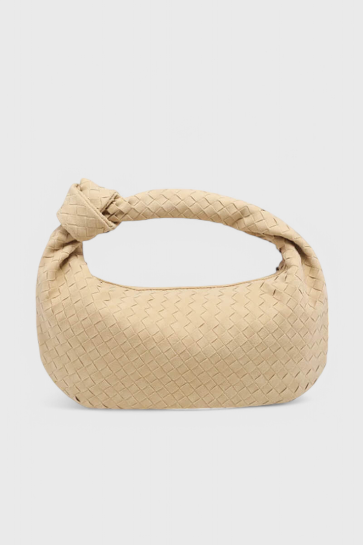 Lilac Medium Woven Bag with Knot Detail