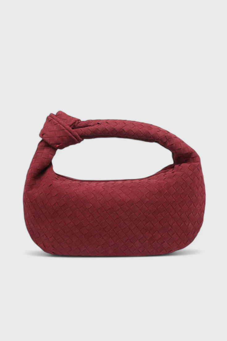 Lilac Medium Woven Bag with Knot Detail