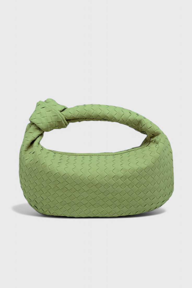 Lilac Medium Woven Bag with Knot Detail