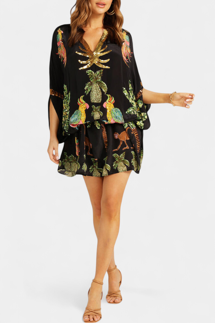 Evangeline Off-the-Shoulder Printed Dress