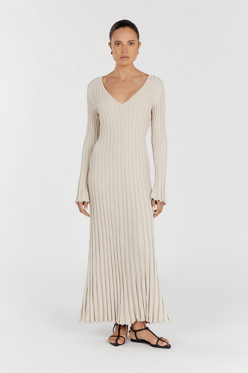 Gloria Ribbed Knit Dress with Belt