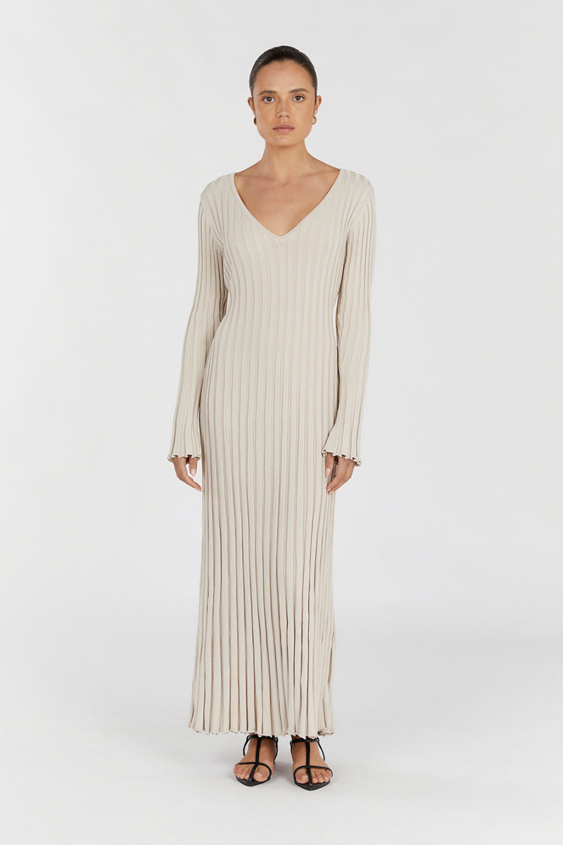 Gloria Ribbed Knit Dress with Belt