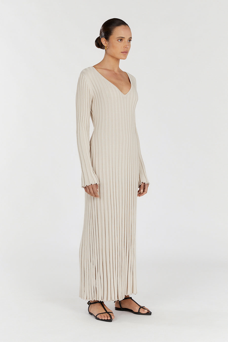 Gloria Ribbed Knit Dress with Belt