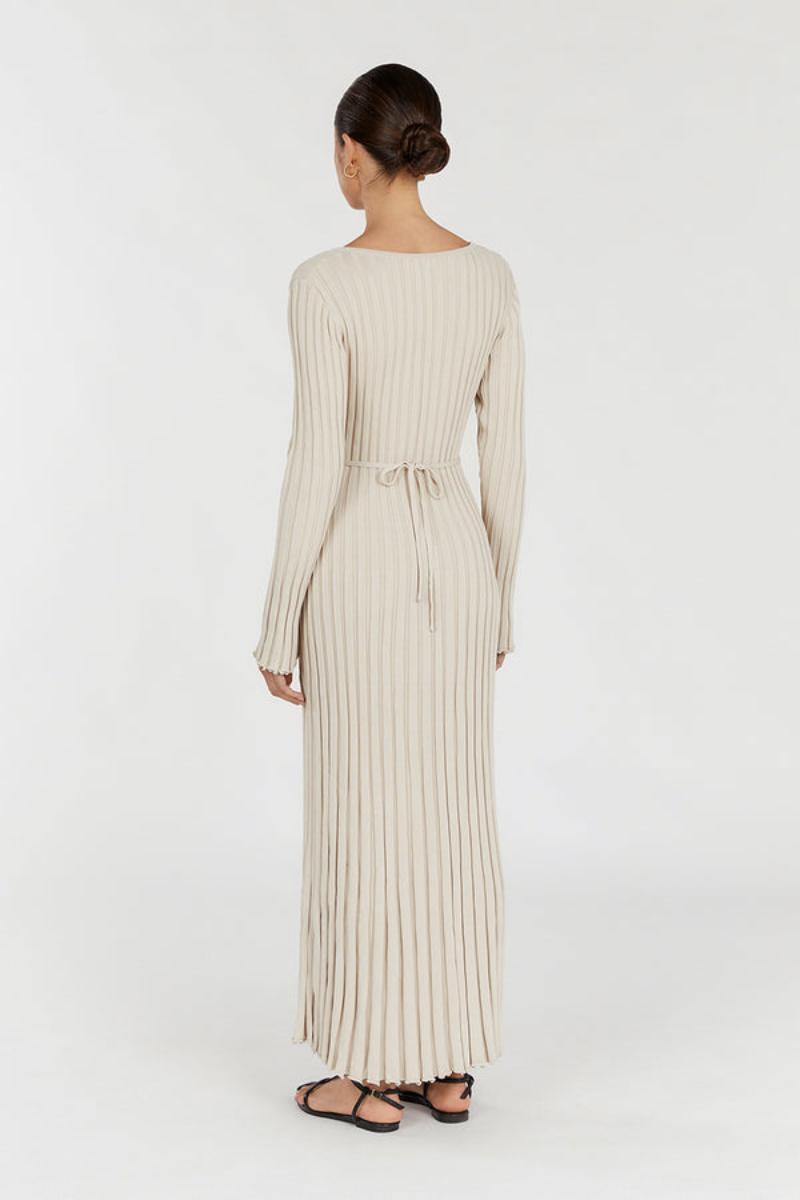 Gloria Ribbed Knit Dress with Belt