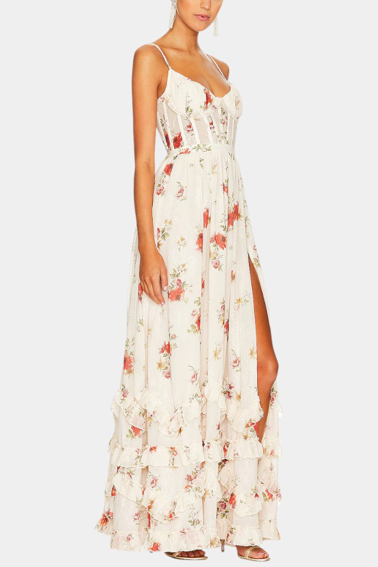 Luna Floral Maxi Dress with Corset