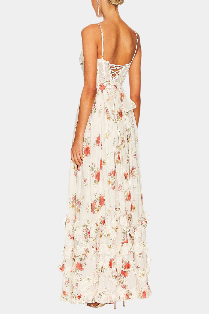 Luna Floral Maxi Dress with Corset