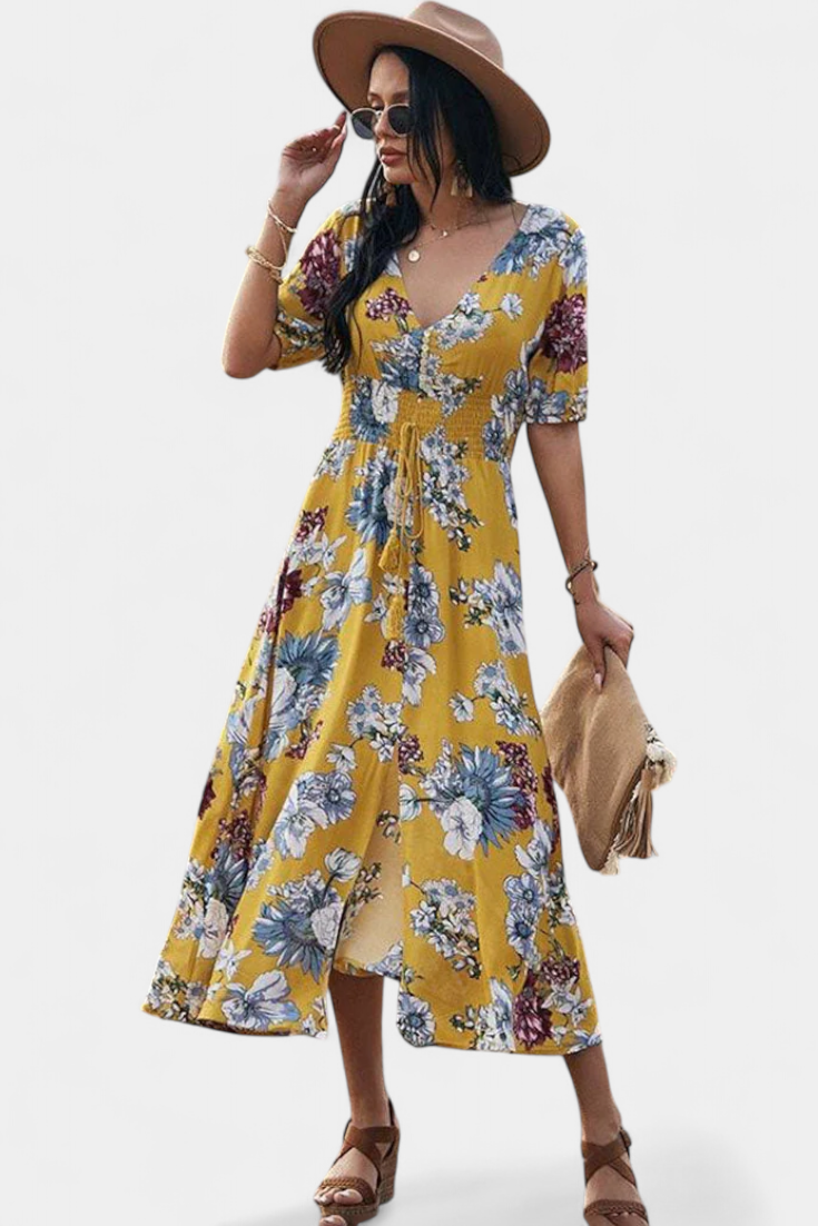 Bonnie Floral Print Slim Fit Summer Dress