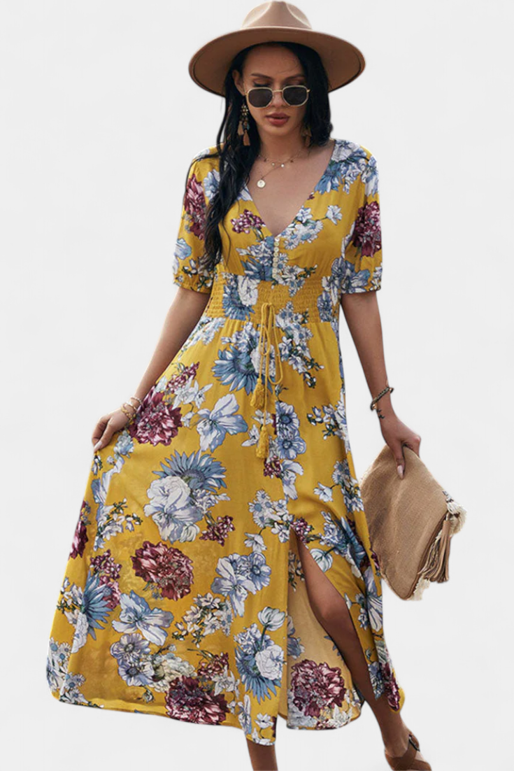 Bonnie Floral Print Slim Fit Summer Dress