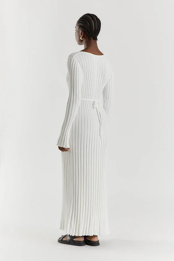 Gloria Ribbed Knit Dress with Belt