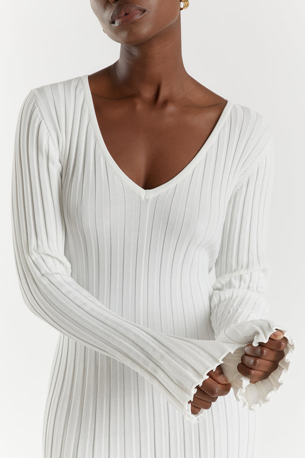 Gloria Ribbed Knit Dress with Belt