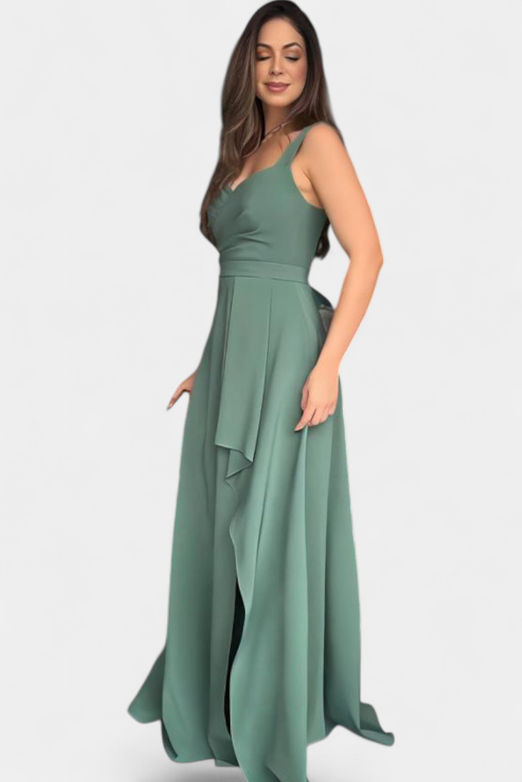 Yesenia Dress with Bow on the Back and Draped Front