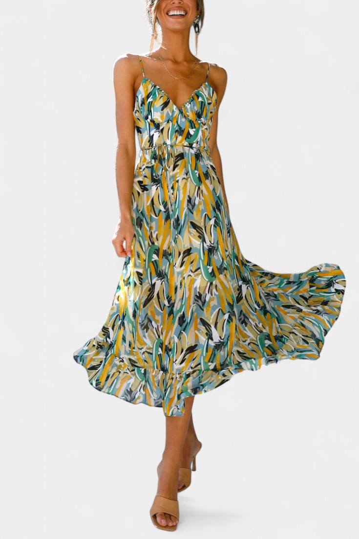 Fiona Midi Dress with Vibrant Print