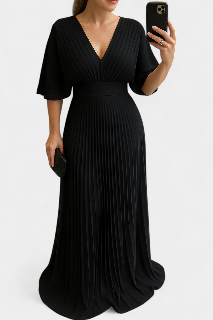 Odele Elegant and Flowing Pleated Dress