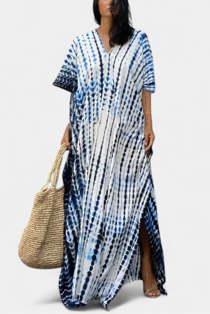 Rositsa Bohemian Tie-Dye Kaftan Dress