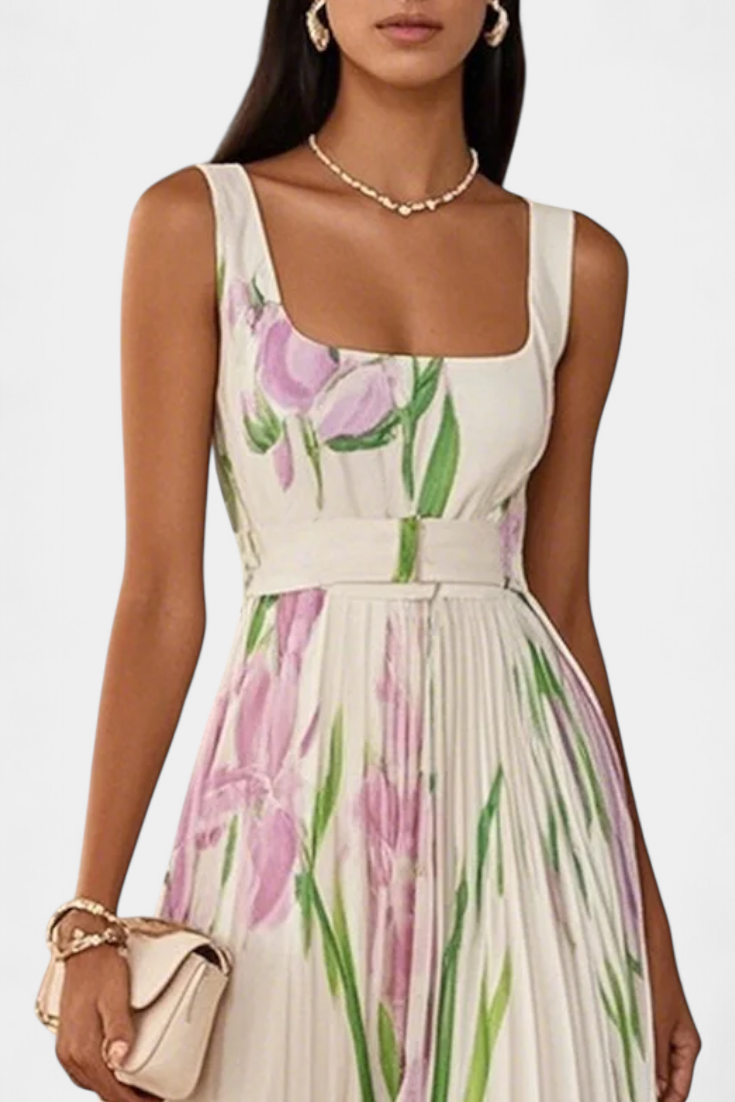 Calanthe Floral Pleated Dress