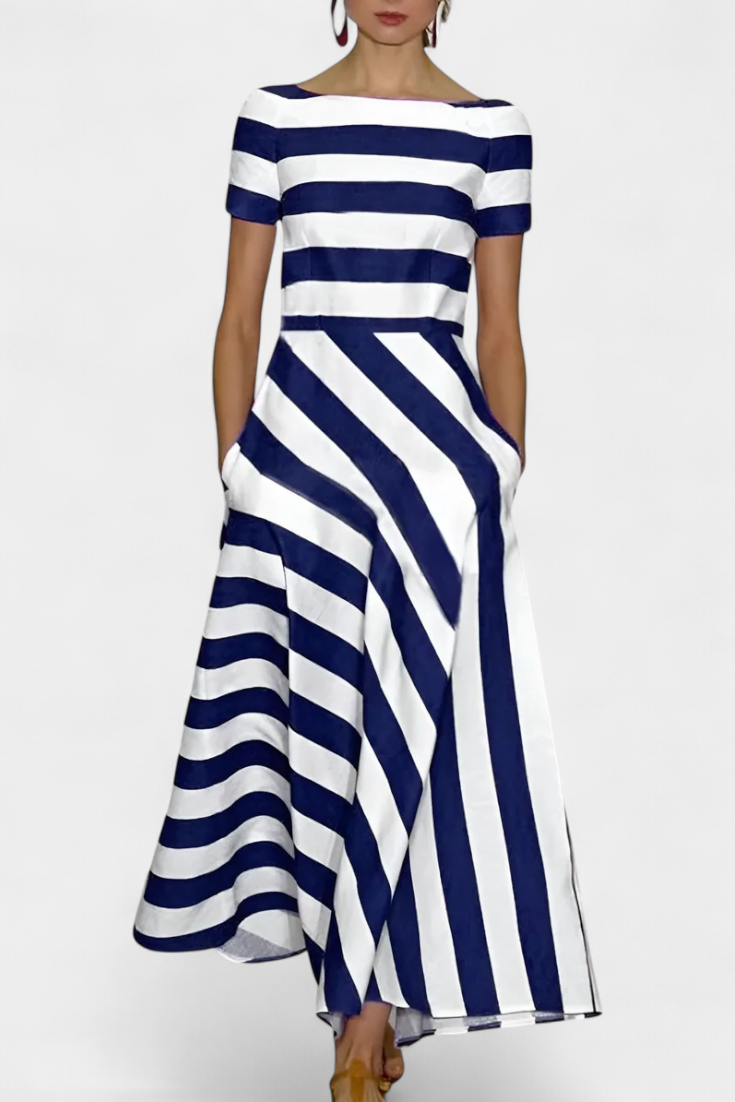 Lustra Striped Maxi Dress with Loose Fit