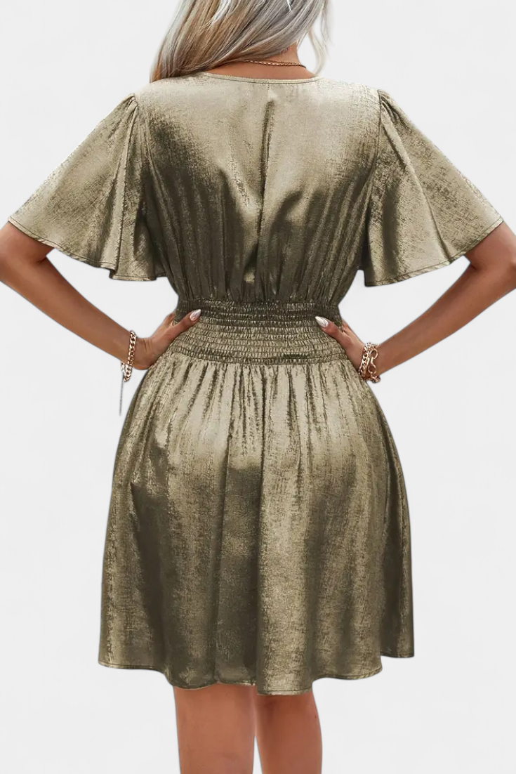 Adalee Women's V-Neck Dress with Wrap Waist