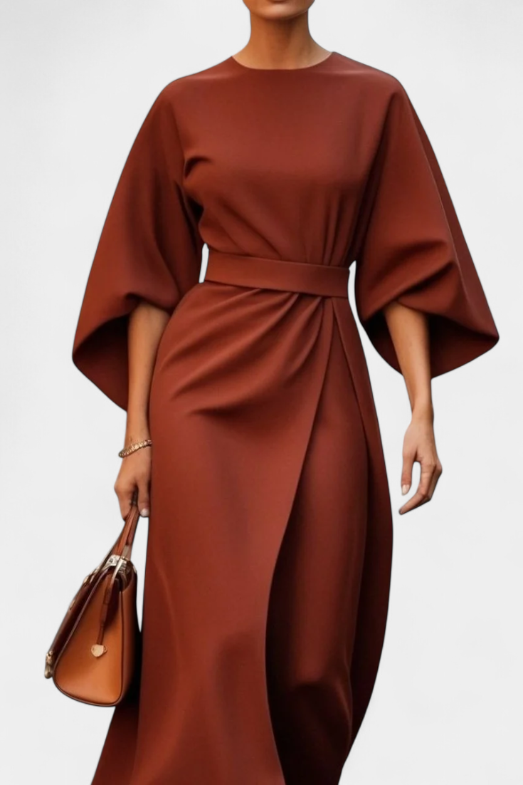 Micaela Midi Dress with Lantern Sleeves