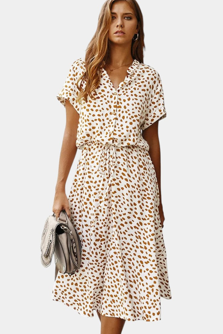 Rovena Midi Dress with Polka Dots