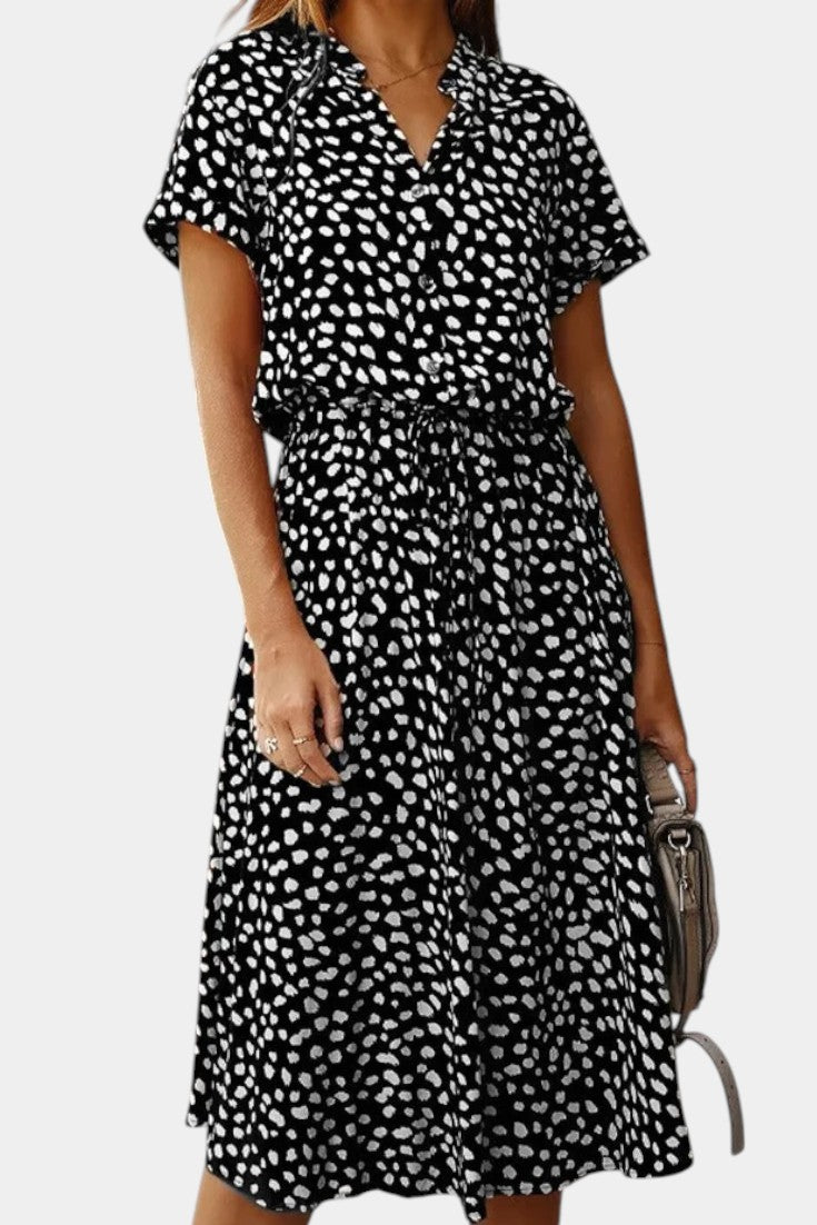 Rovena Midi Dress with Polka Dots