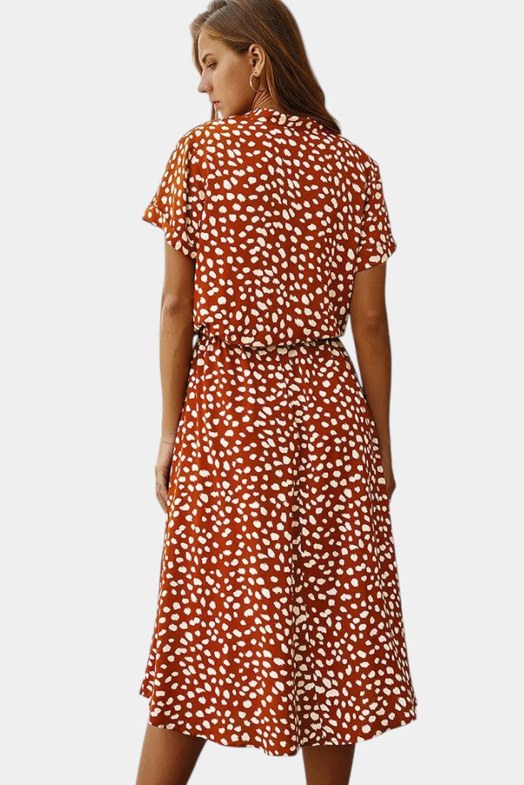 Rovena Midi Dress with Polka Dots