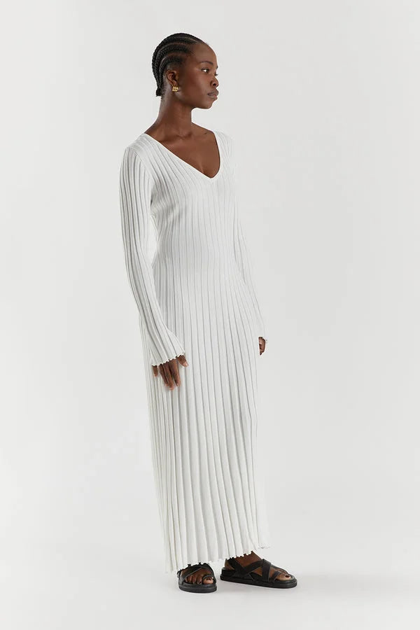 Gloria Ribbed Knit Dress with Belt