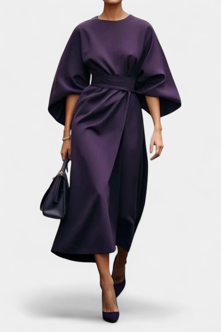 Micaela Midi Dress with Lantern Sleeves