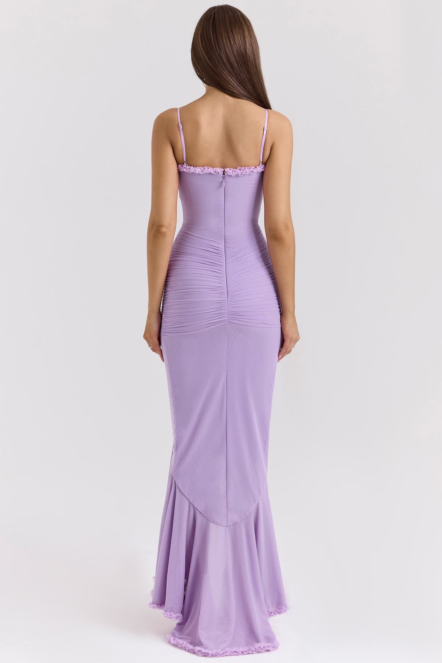 Roxanne Sleeveless dress with straps and ruffles