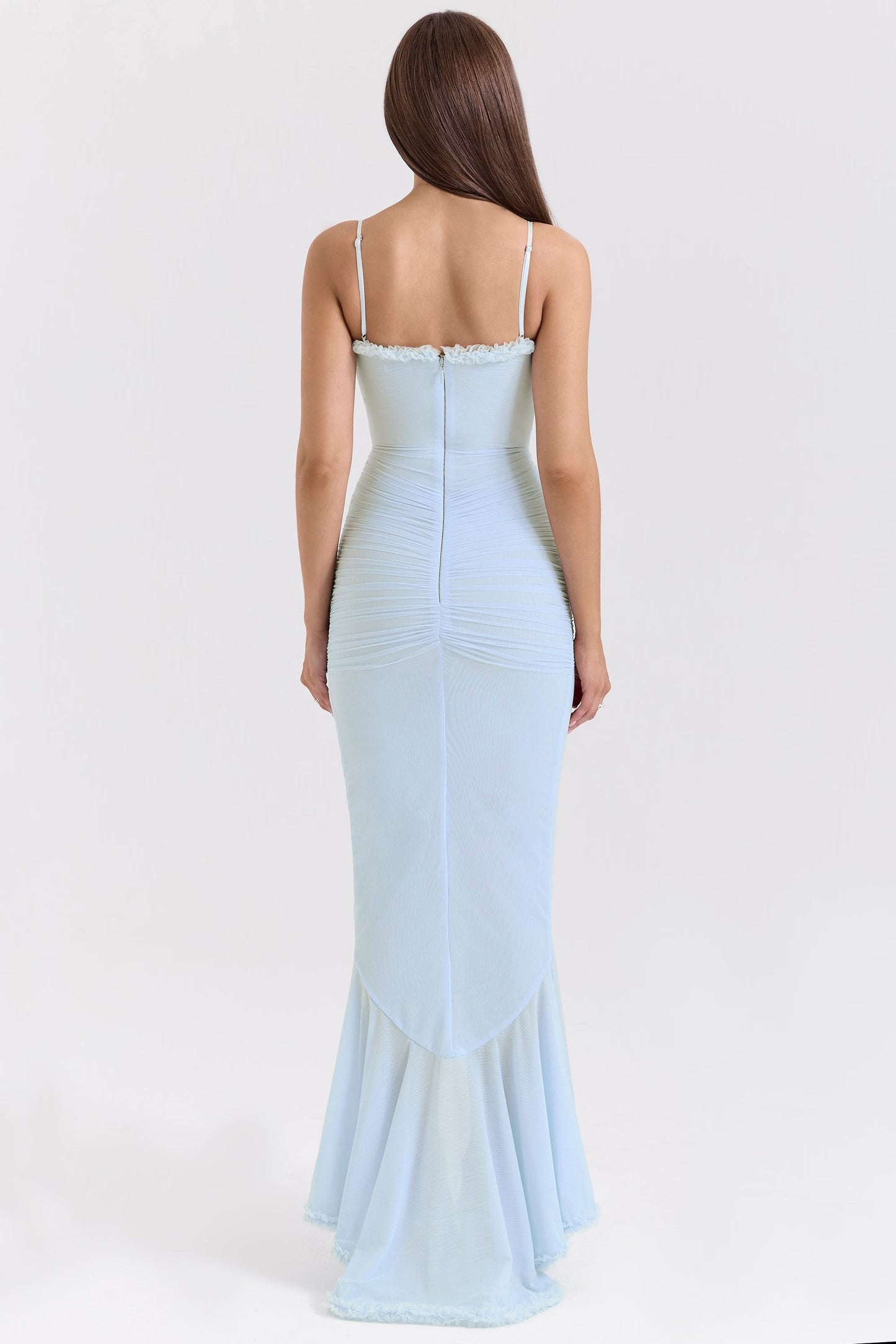 Roxanne Sleeveless dress with straps and ruffles