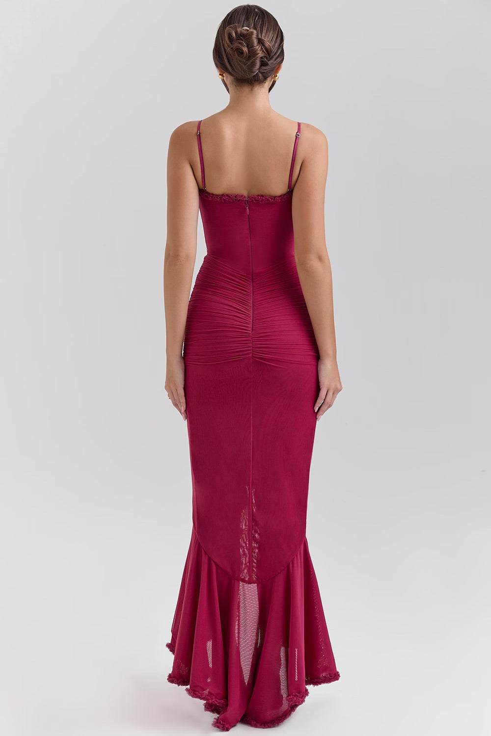 Roxanne Sleeveless dress with straps and ruffles