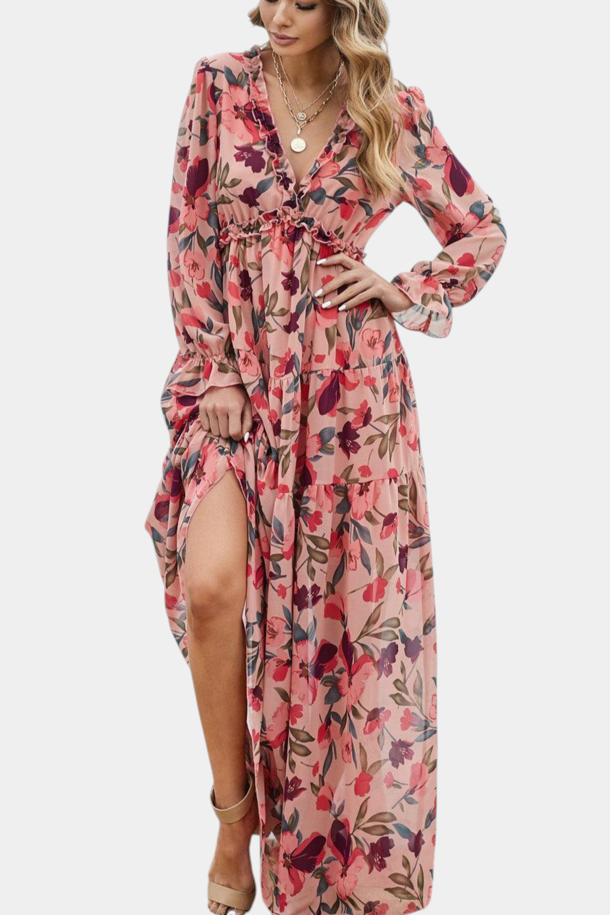 Keti Long Sleeve Floral Maxi Dress