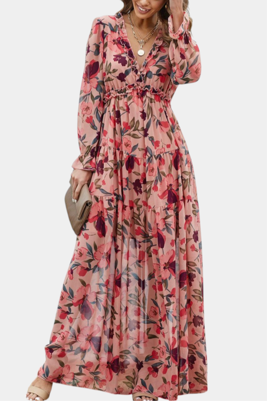 Keti Long Sleeve Floral Maxi Dress