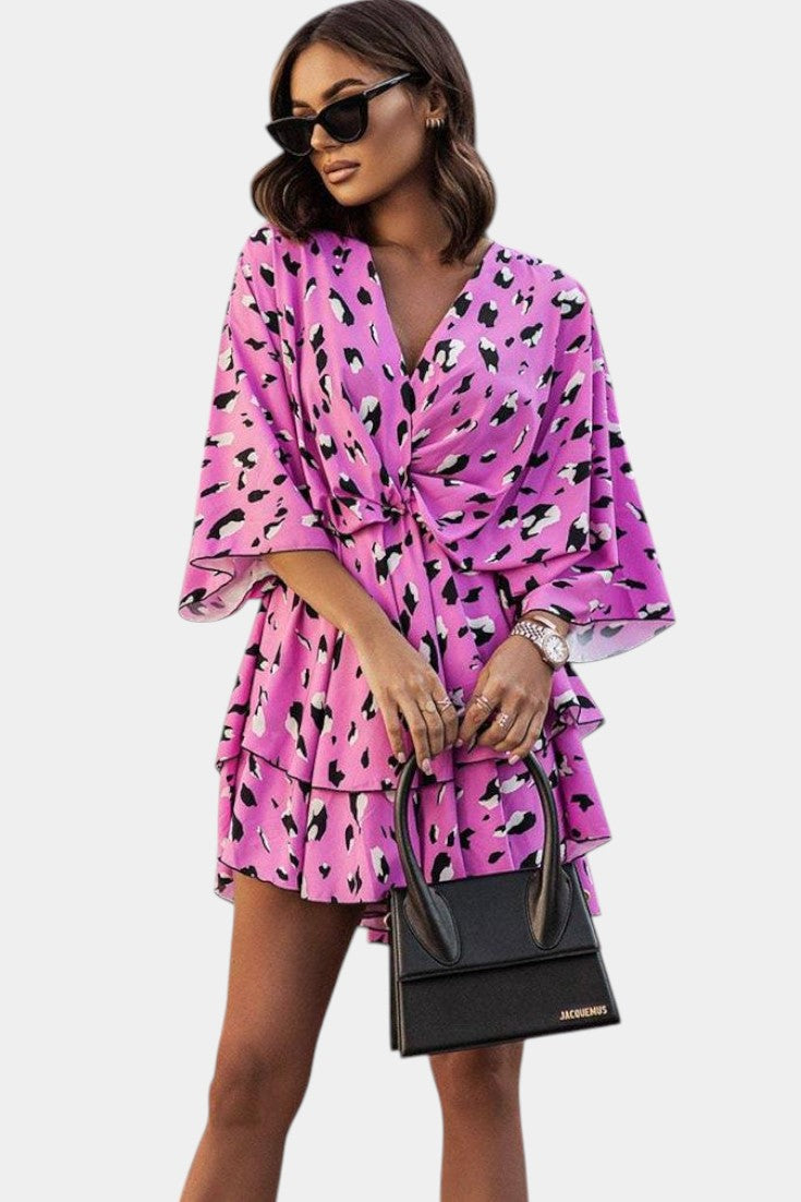 Eliza Floral Dress with Front Knot Detail