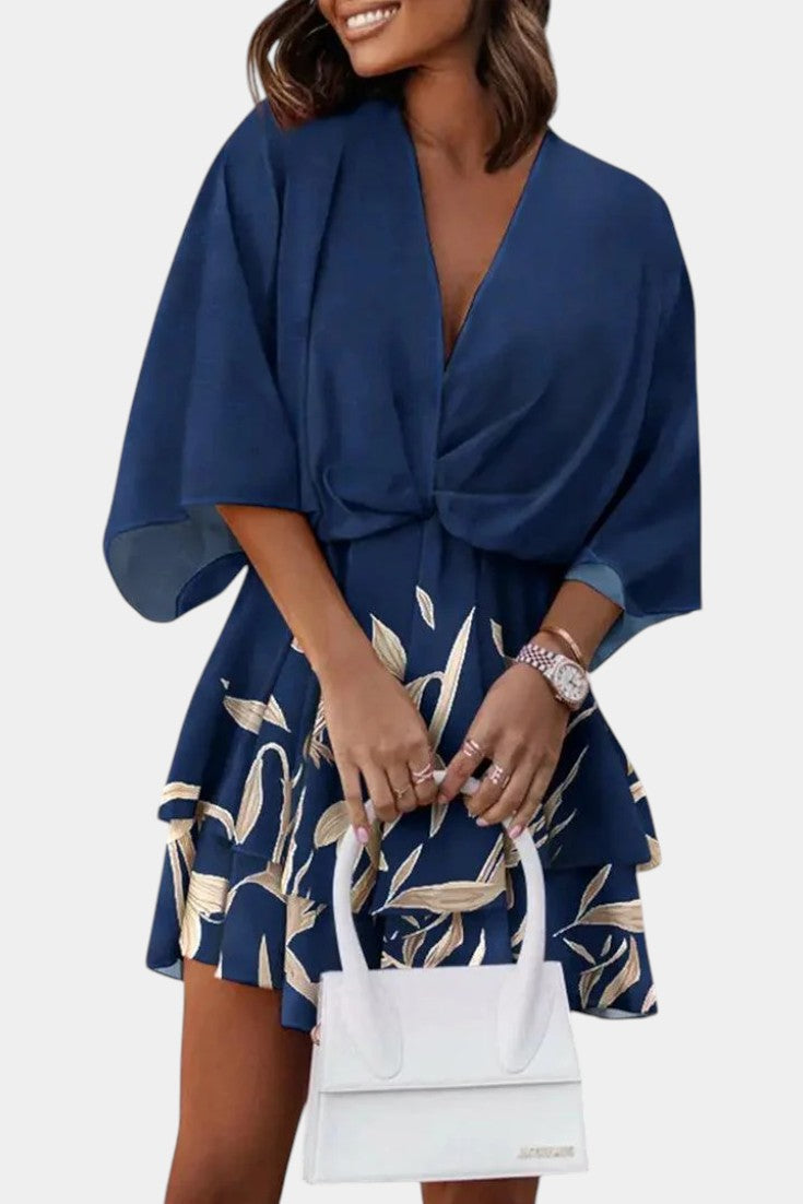 Eliza Floral Dress with Front Knot Detail