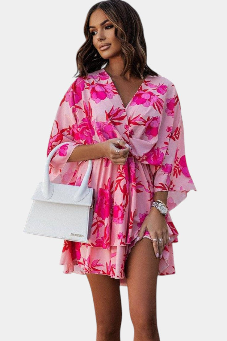 Eliza Floral Dress with Front Knot Detail
