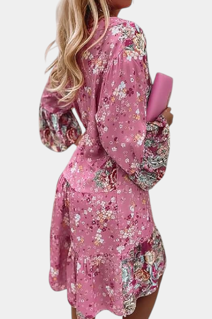 Vera Boho Floral Mini A-Line Dress