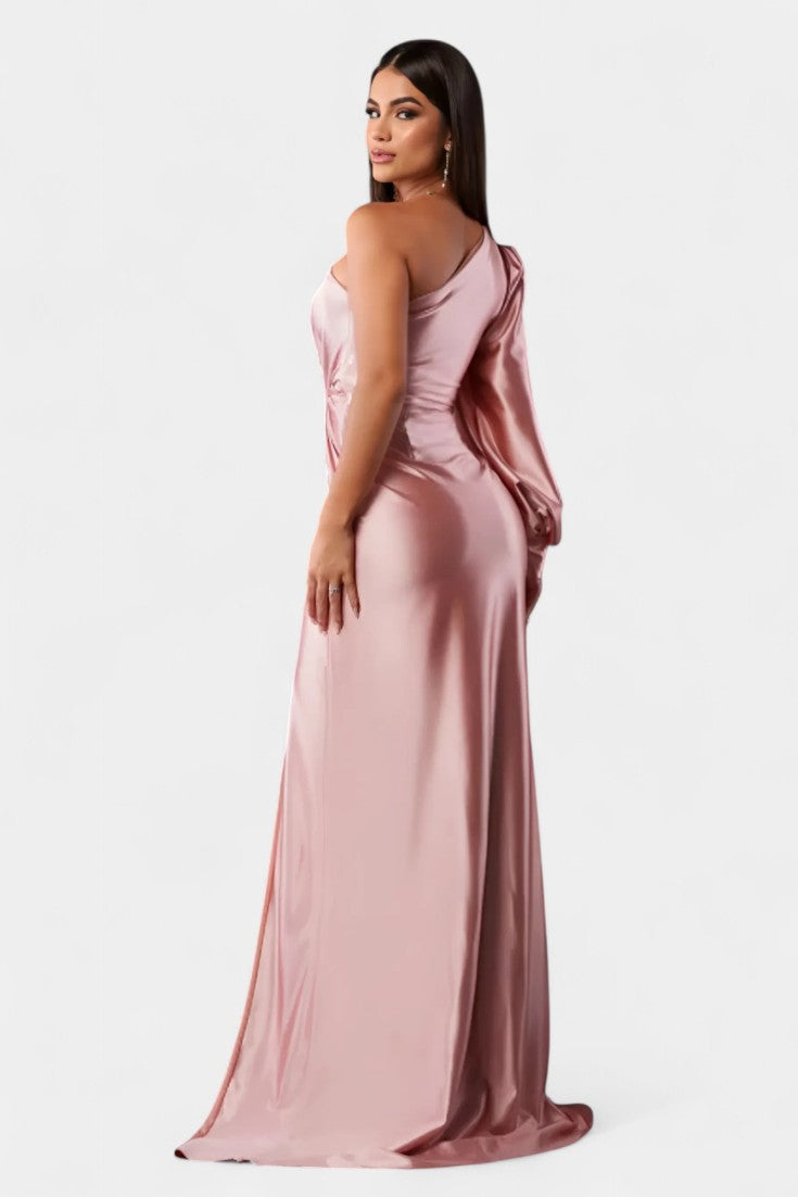 Charlotte One Shoulder Draped Asymmetrical Dress
