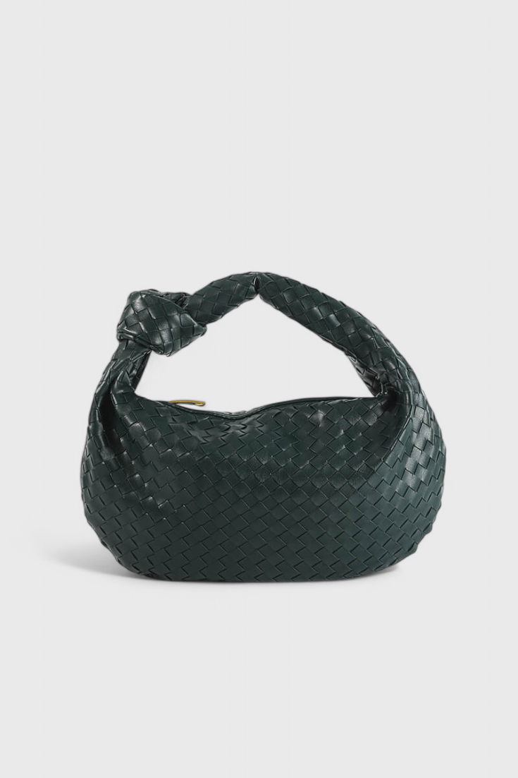Medium Shoulder Bag in Sage Color with Fabric
