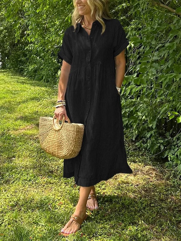 Dani | Vestido a rayas con escote en V profundo