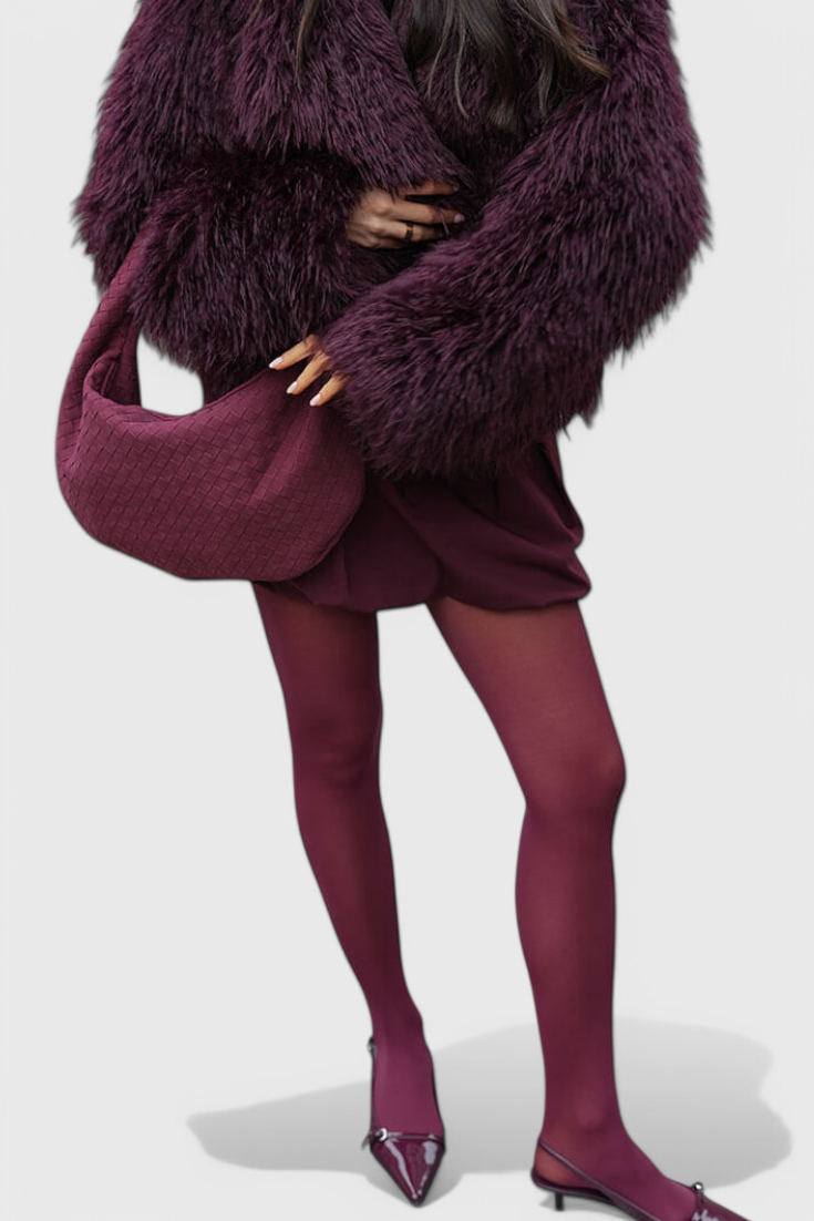 Lilac Medium Woven Bag with Knot Detail