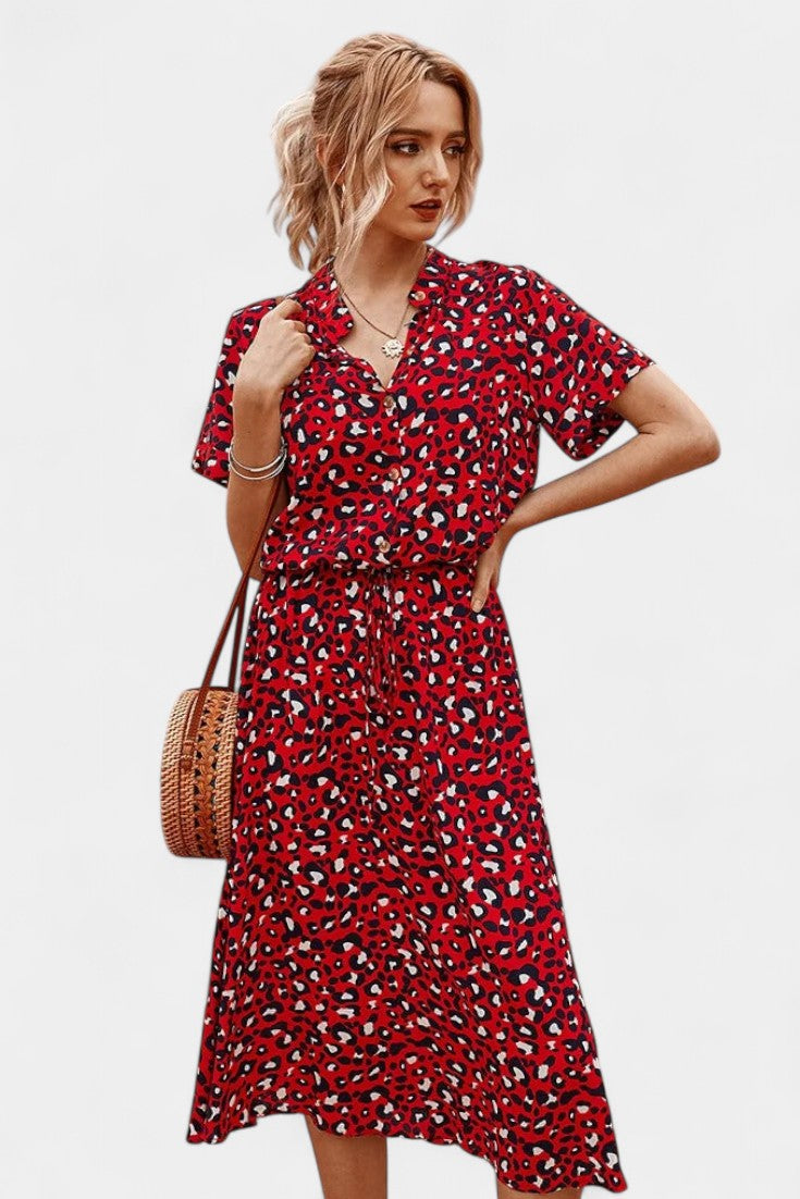 Rovena Midi Dress with Polka Dots
