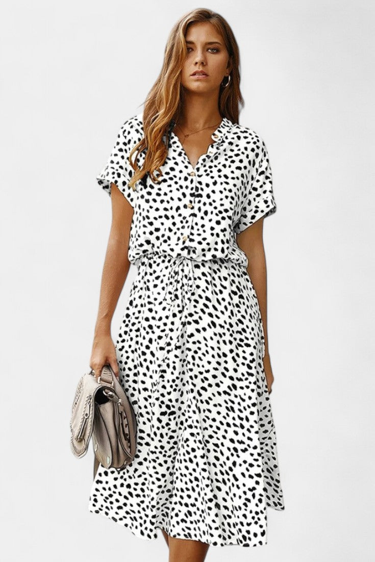 Rovena Midi Dress with Polka Dots