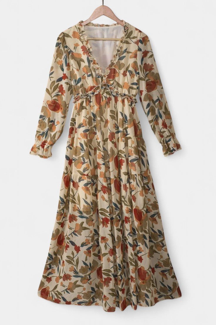 Keti Long Sleeve Floral Maxi Dress